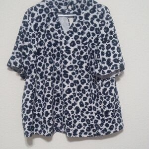 Lane Bryant Black and White Animal Print Blouse